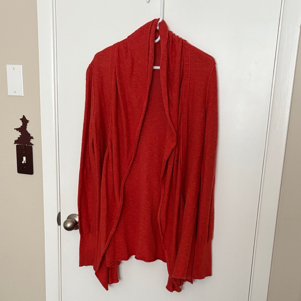 Free People waterfall burnt orange Cardigan